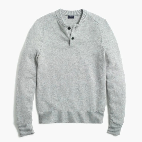J. Crew Factory Lambswool-Blend Henley Sweater Gray Size XL AP644 Men’s - Picture 1 of 7